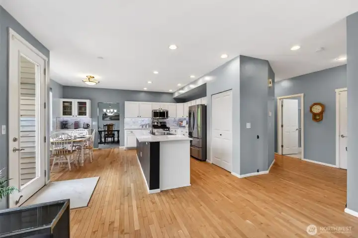 Access to the backyard off the kitchen area ideal for indoor-outdoor living & BBQ grilling
