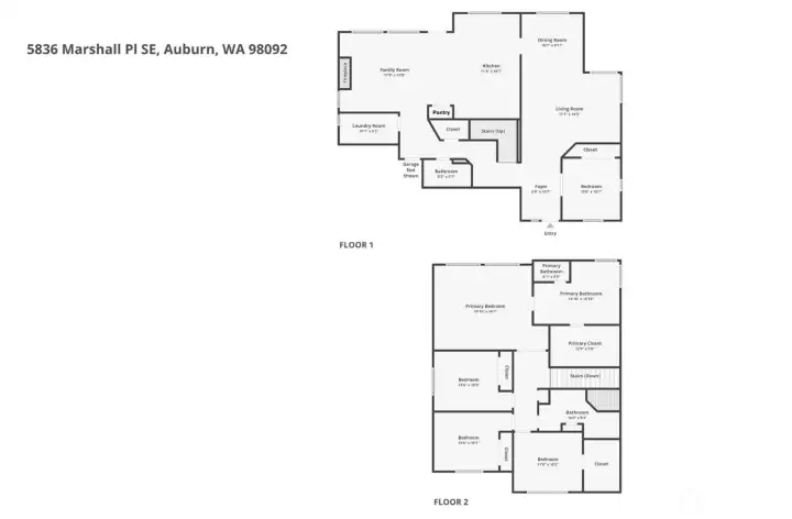Combined Floorplan Main Level 1 & Upper Floor 2 Combined Floorplan Main Level 1 & Upper Floor 2