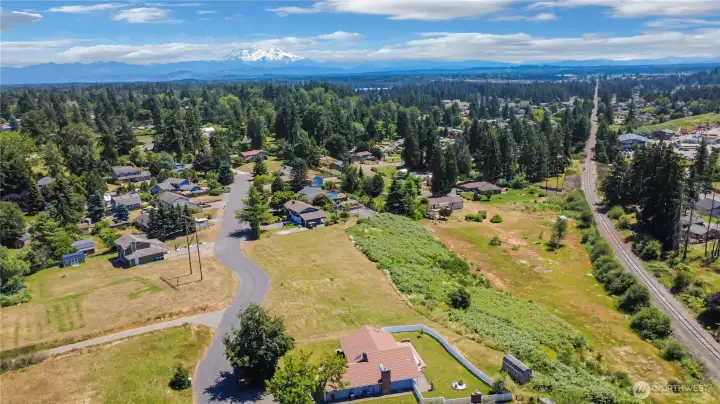 Home is front center. This view shows the County buffer area to the East adjoining this home.