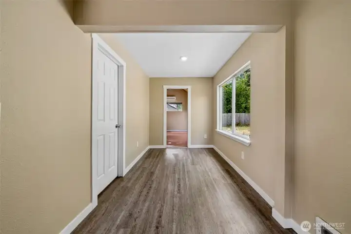 Walkway to the main floor bedroom and bath,