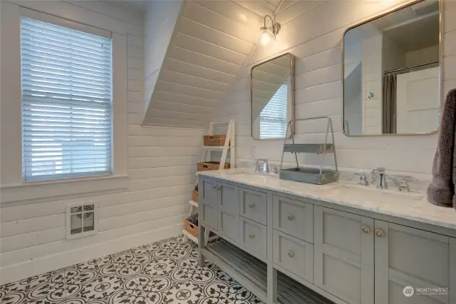 There is also a large bathroom....