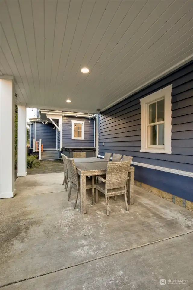 Park a car or use this space for extra outdoor entertaining space.