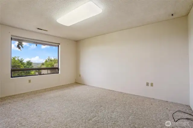 One of the two bedrooms on the lower level