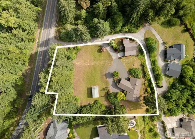 A rough outline of the 1.47 acres.