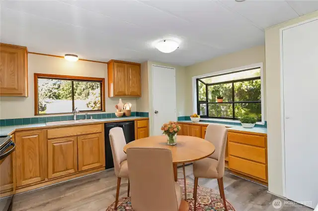 Lots of cabinets and counter space.