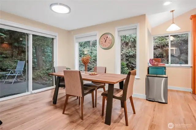 Dining area w/slider to outdoor deck.