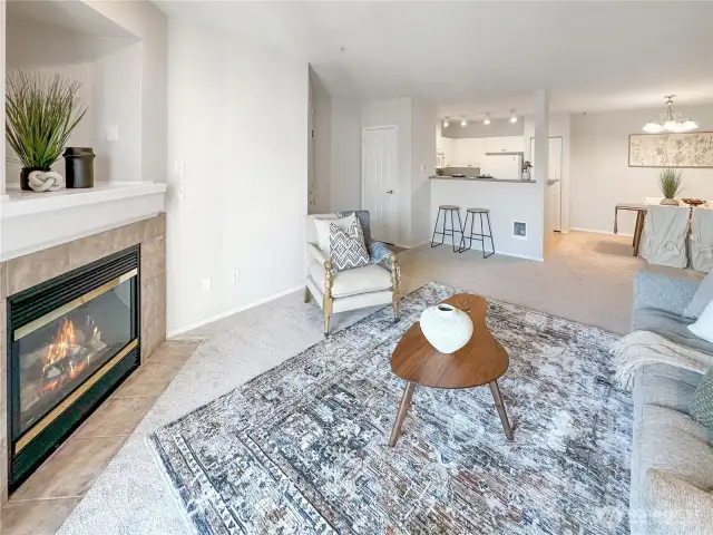 Cosy gas fireplace