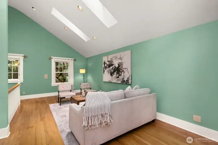 At the top of the stairs, this flexible space can support many possible uses from reading, relaxing, working out, yoga, or bringing your creativity to life.  What will you do?