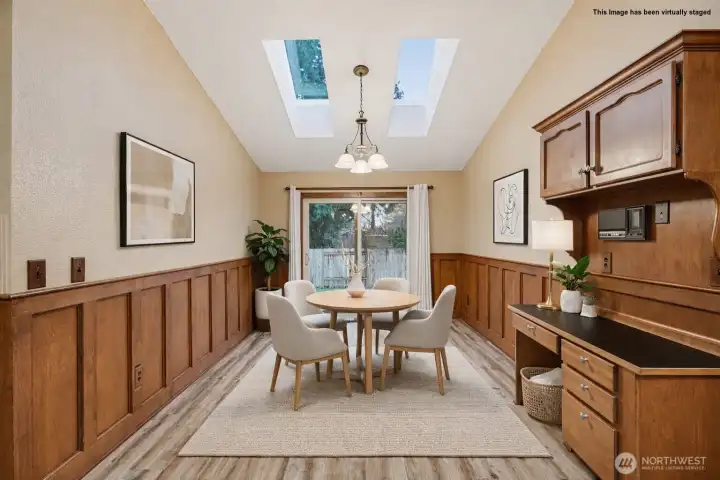 *Virtually staged image* of the breakfast nook. So many possibilities!