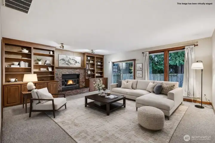 *Virtually staged image* of the family room.