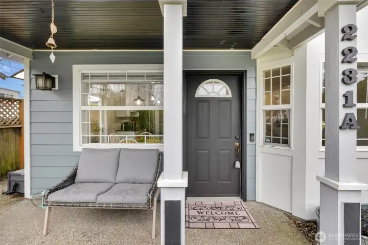 Inviting covered front porch.