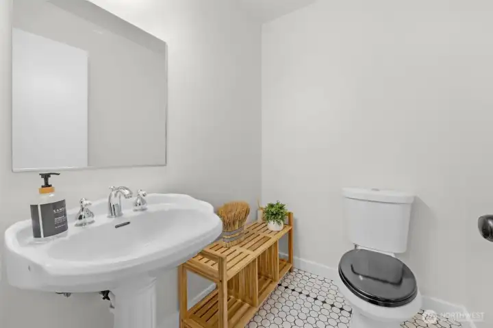 Powder room on main floor.