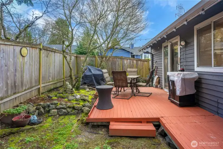 Backyard has a gate access on the side.