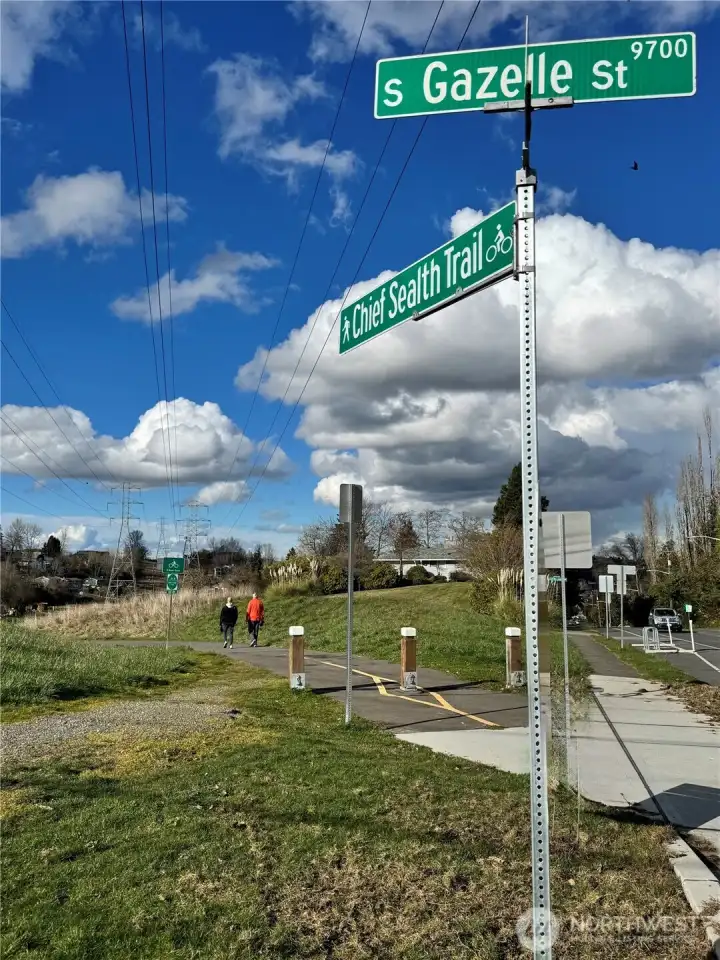 Trail right across the street