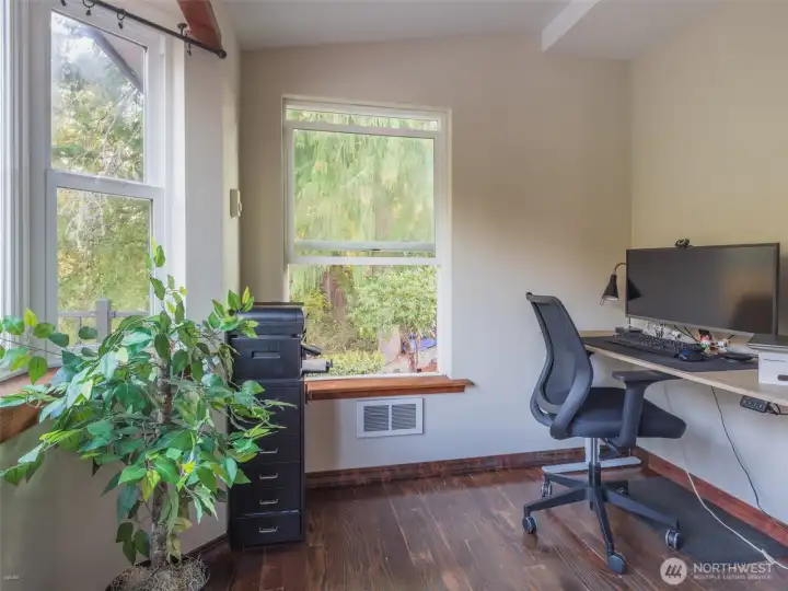 The second bedroom is being used as the office space to enjoy the views while working from home