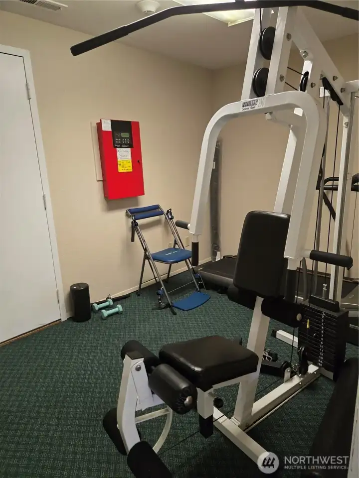 Community area even has this efficient workout area.