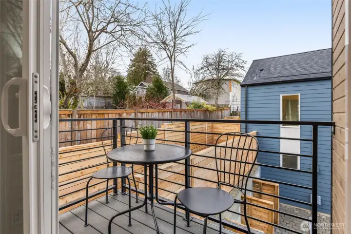 Deck access from the kitchen.