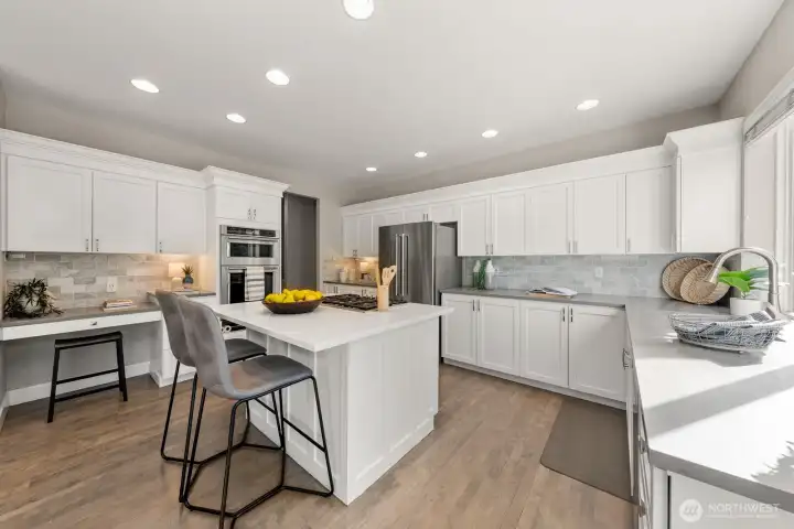 Desk in kitchen. All new appliances in 2025.