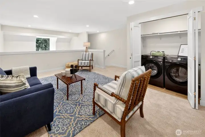 Upstairs loft showing the utility closet.