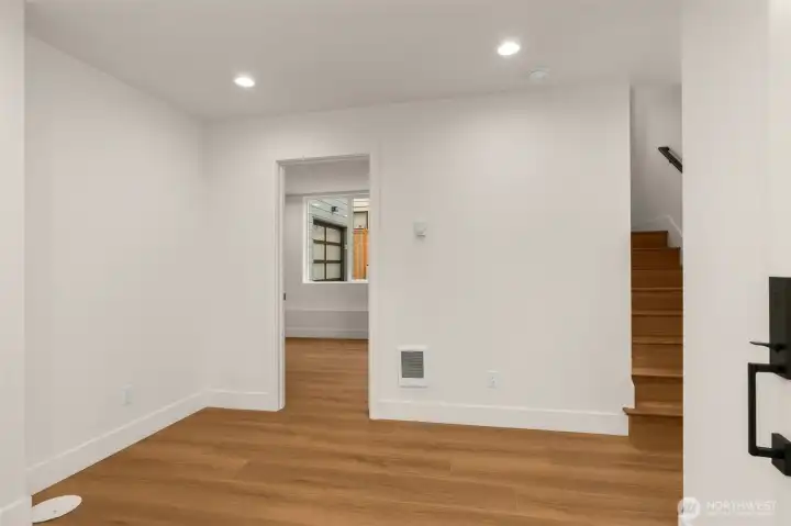 Entry area could be used as a den or flex space