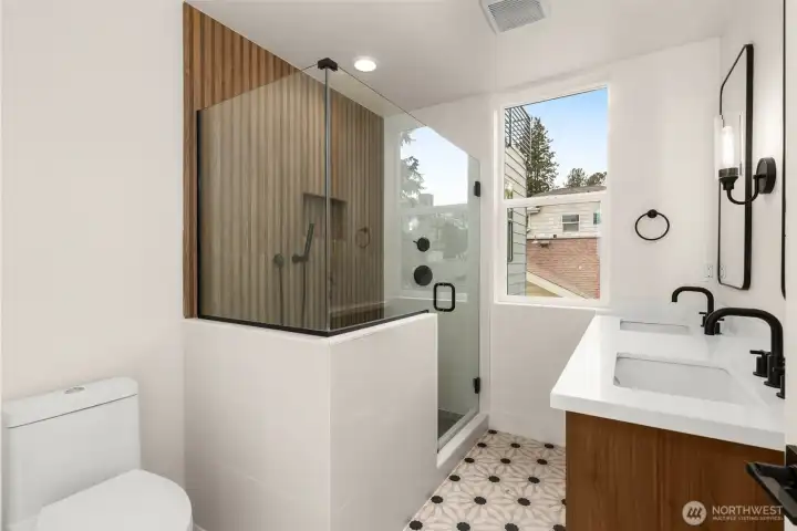 Primary bathroom with walk in shower