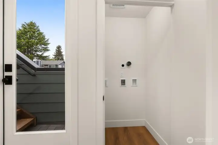 Access to roof top deck and utility closet