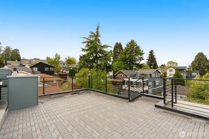 Wonderful roof top deck with Cascade Mountain and territorial views.