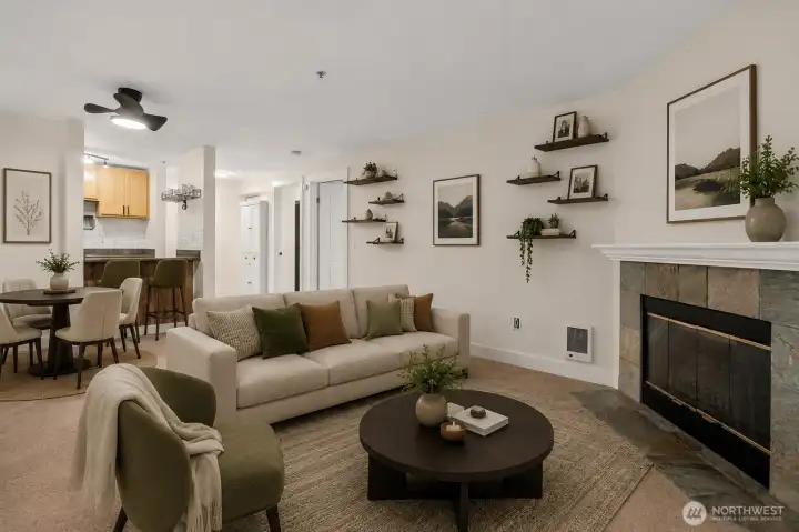 Virtually staged living room Virtually staged living room