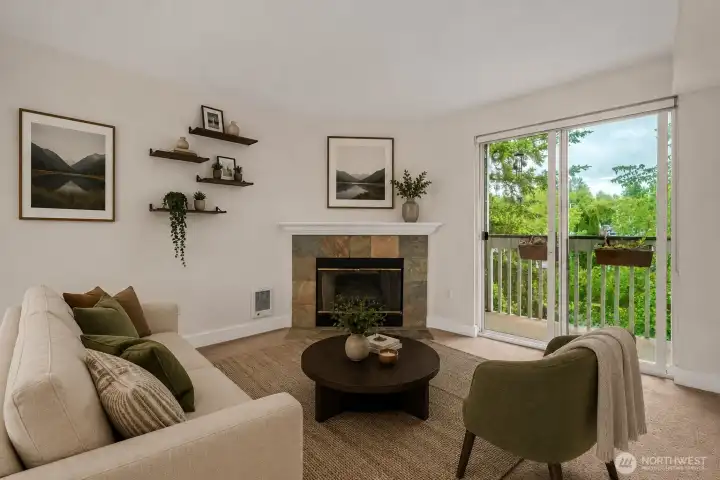 Virtually staged living room Virtually staged living room