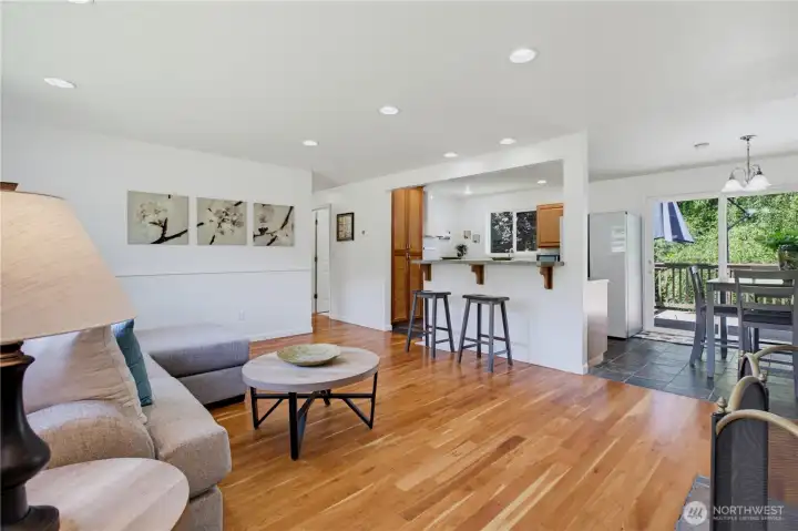 Open Main Living Area with Beautiful Hardwood Floors Open Main Living Area with Beautiful Hardwood Floors