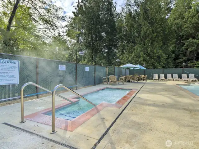 Spa next to pool