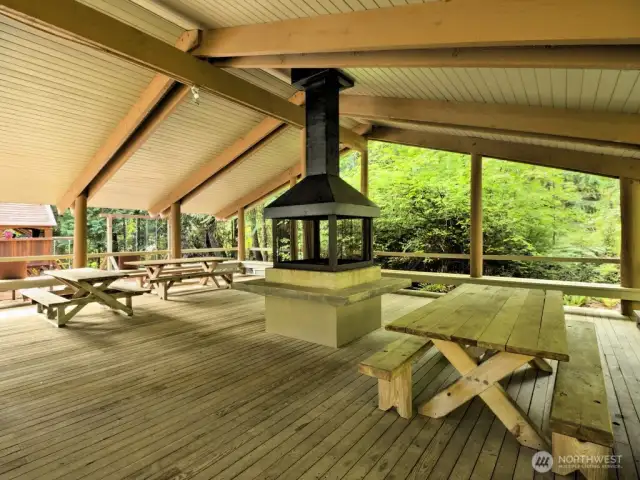Picnic area attached to clubhouse. One of several.