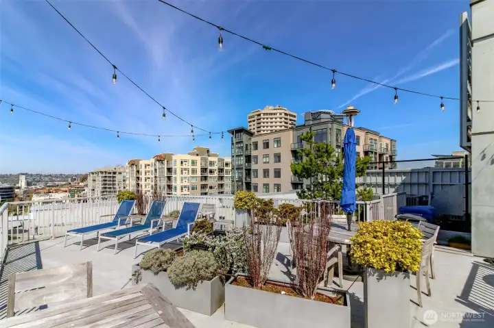 rooftop deck with view of space