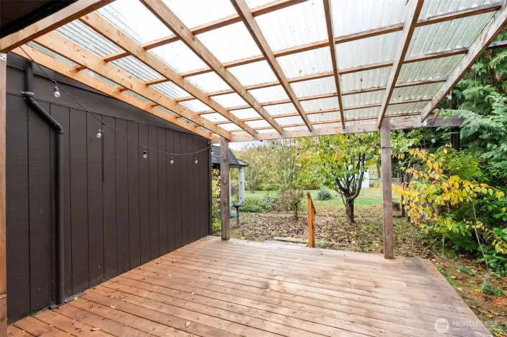 Large covered back porch