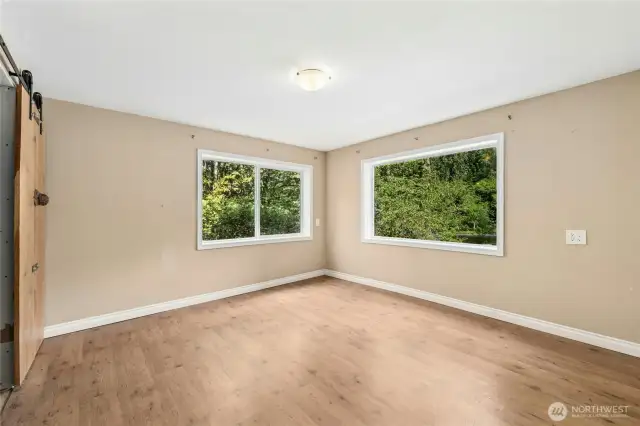 Unfinished lower level bedroom.
