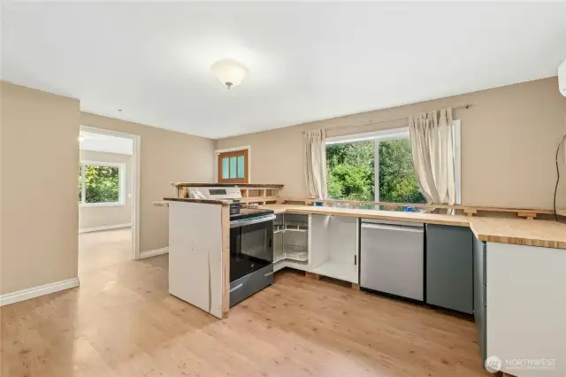 Lower level. Roughed in kitchen and bath.