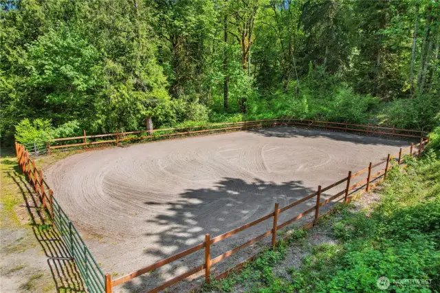 120 X 75 foot arena.