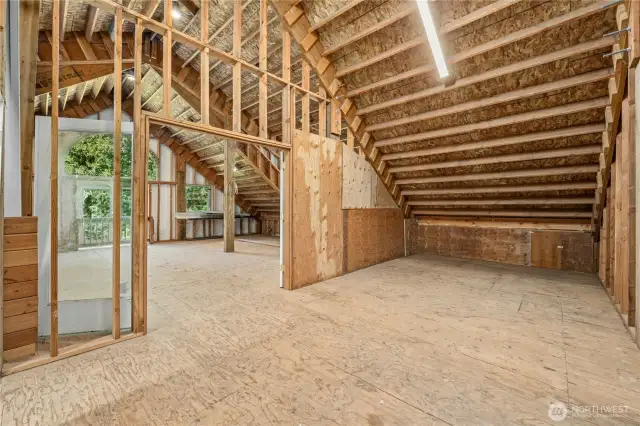 Hay storage to loft.