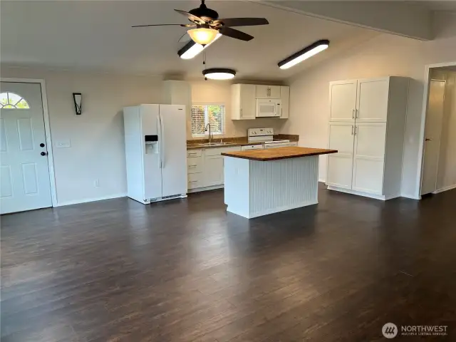 Another view of the kitchen from the living area.