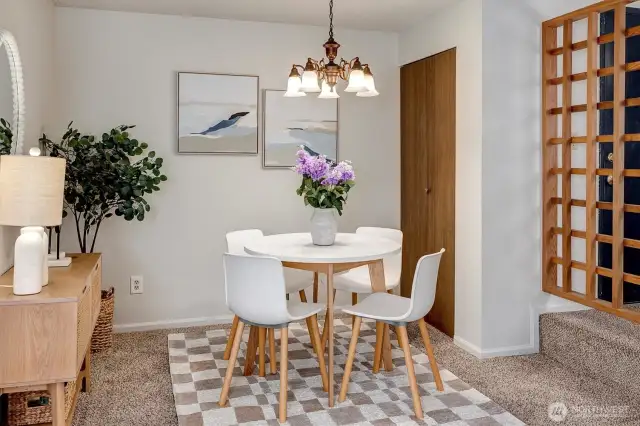 Dining room with storage and plenty of room for a table and hutch