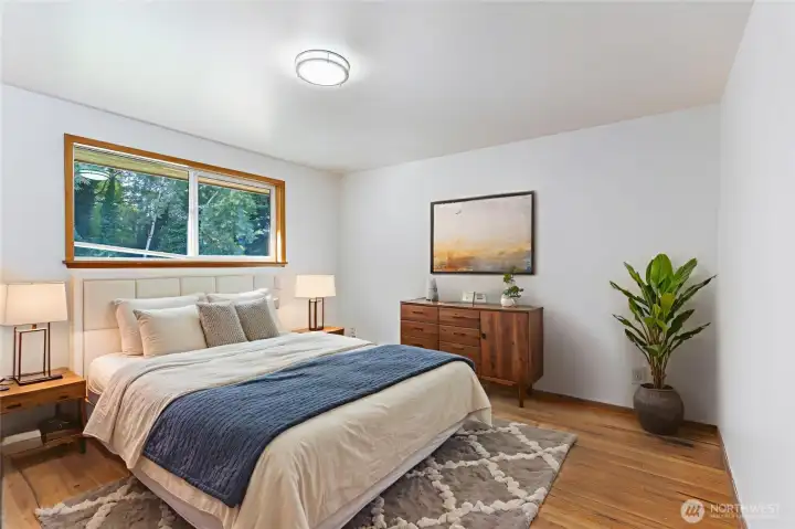 Virtually staged. primary bedroom