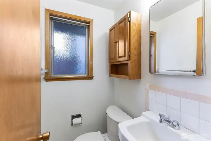 Half bath upstairs.