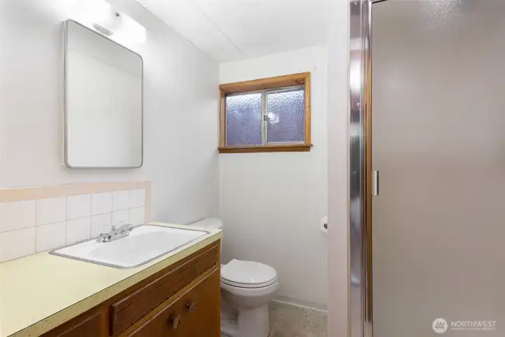 Basement shower bathroom