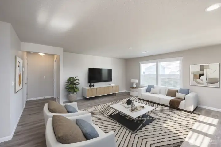 Virtually staged great room