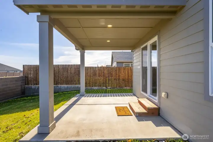 Covered patio to enjoy all year long