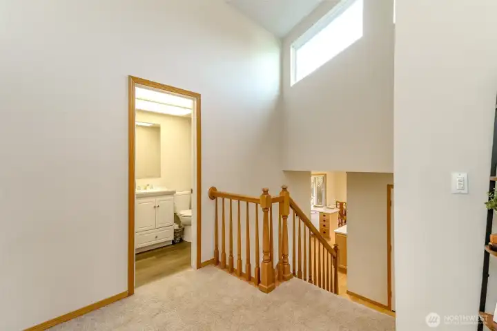 The second floor landing is very wide.