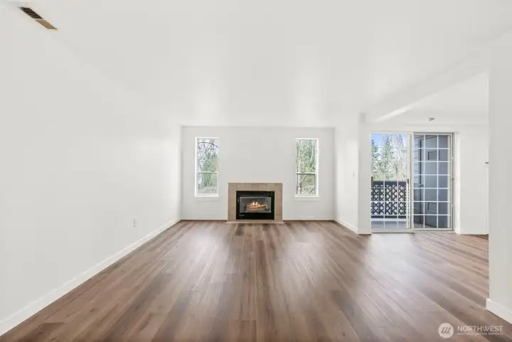 Cozy Gas Fireplace & Private Balcony.