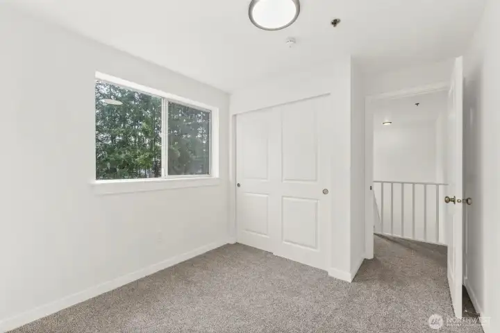 Bedroom #3 - All New Doors, Trim, Fixtures, and Carpet.