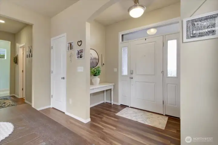 Designated entry area and coat closet.