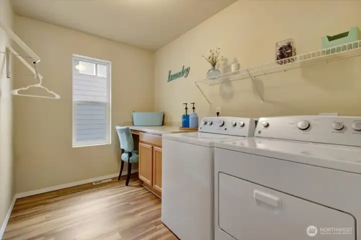 Incredibly large laundry room on the second floor.  No toting heavy baskets of clothes up and down the stairs!